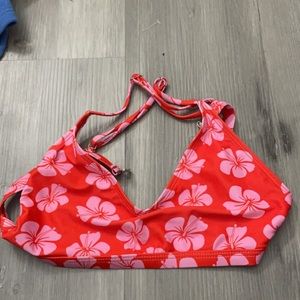 flowered bathing suit top